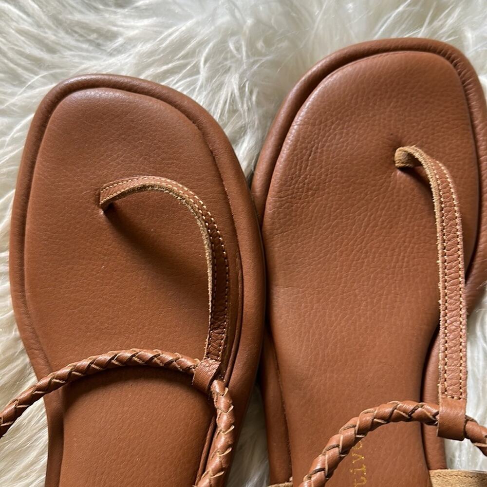 B.O.G. Collective | Lively Cognac Braided Leather Sandal Size 10 - Picture 5 of 6
